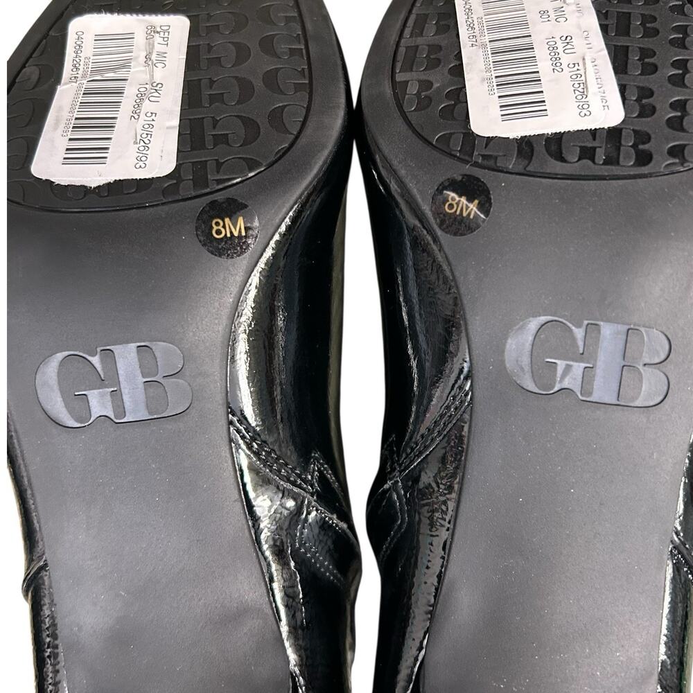 NWOB Gb Gianni Bini Sz 8M Face-Card Patent Oversized Buckle Heeled Bootie Black - Picture 16 of 16